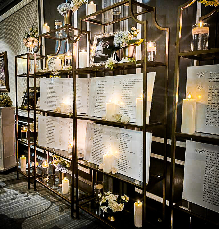 Candlelit Seating Chart Display