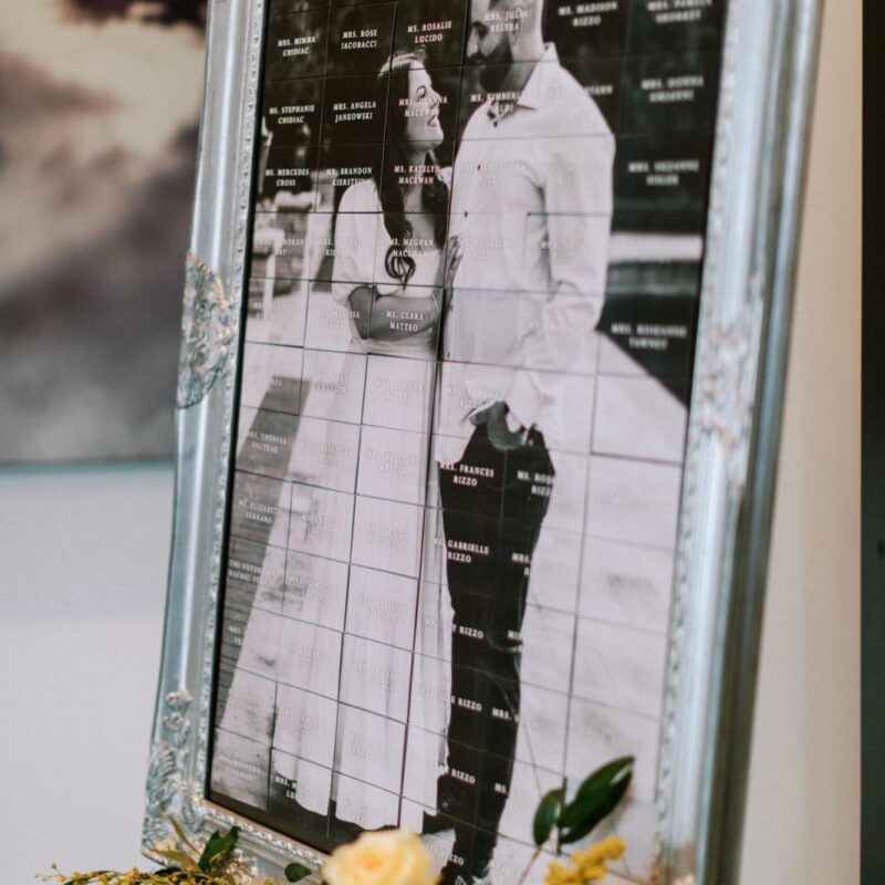 Photo seating chart display frame