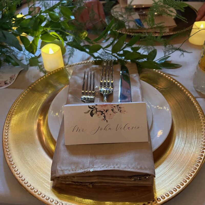 Tented name card Alexandria design
