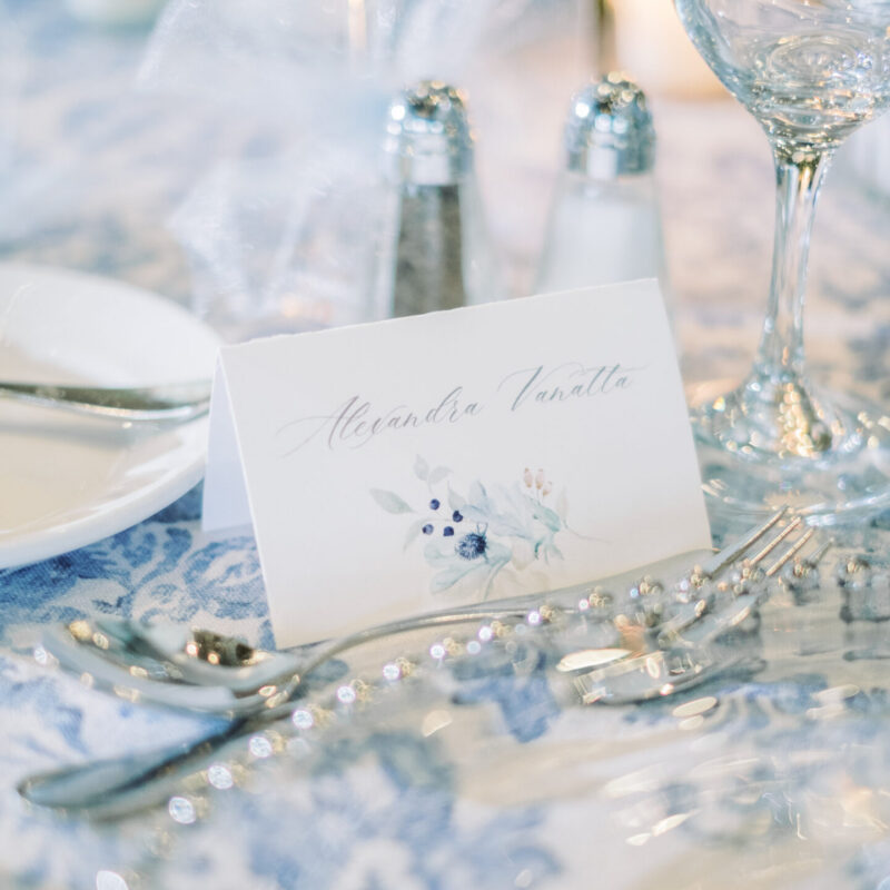 Tented name card Crete design